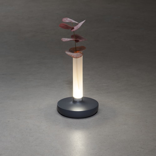 Konstsmide Biarritz USB-Tischvase dunkelgrau, 1800/2700/4000K, dimmbar