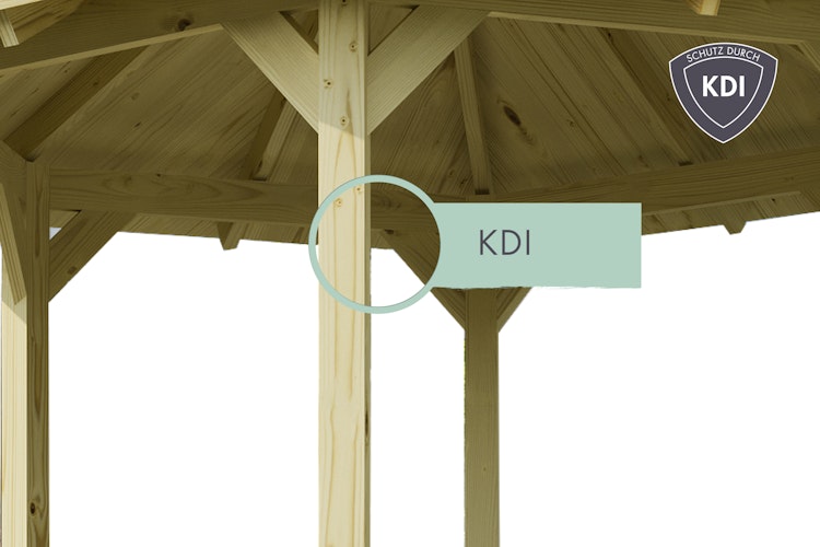 Karibu 4-Eck Pavillon Sevilla kesseldruckimprägniert Sparset inkl. Dachschindeln