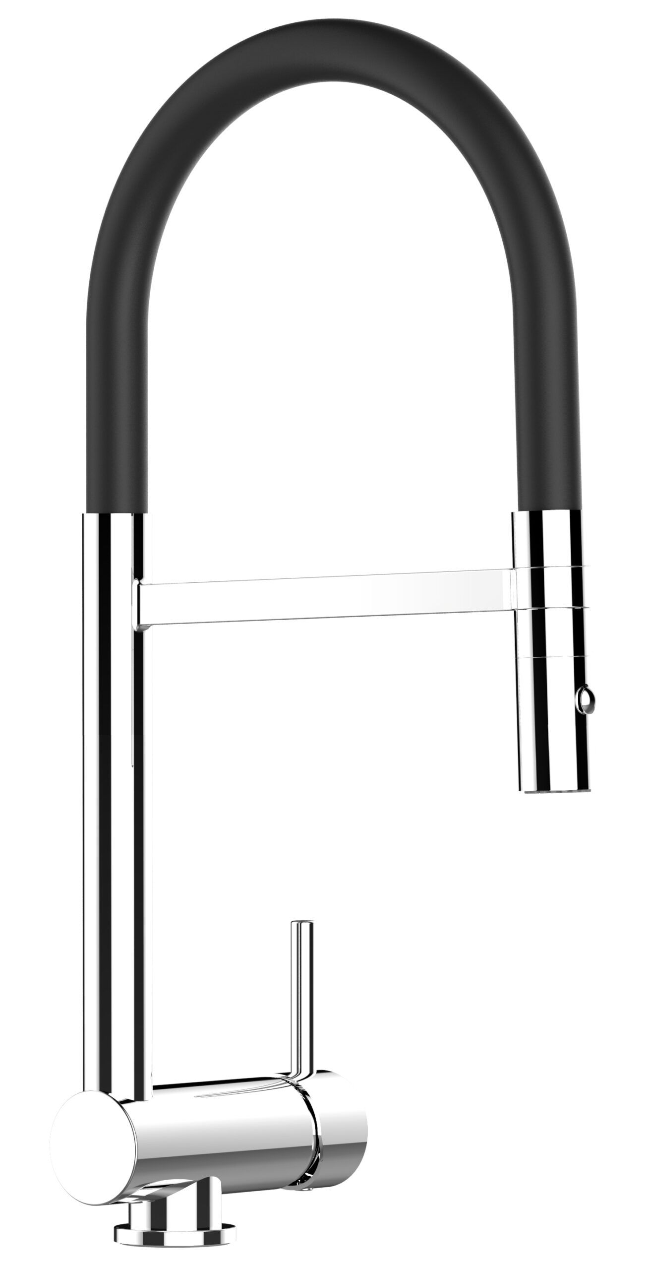 Wasserhahn Vorfenster Küchenarmatur, Umklappbar 6 CM, mit 360° schwenkbarem Auslauf, abnehmbare 2 strahl Handbrause, Verchromt / Schwarz