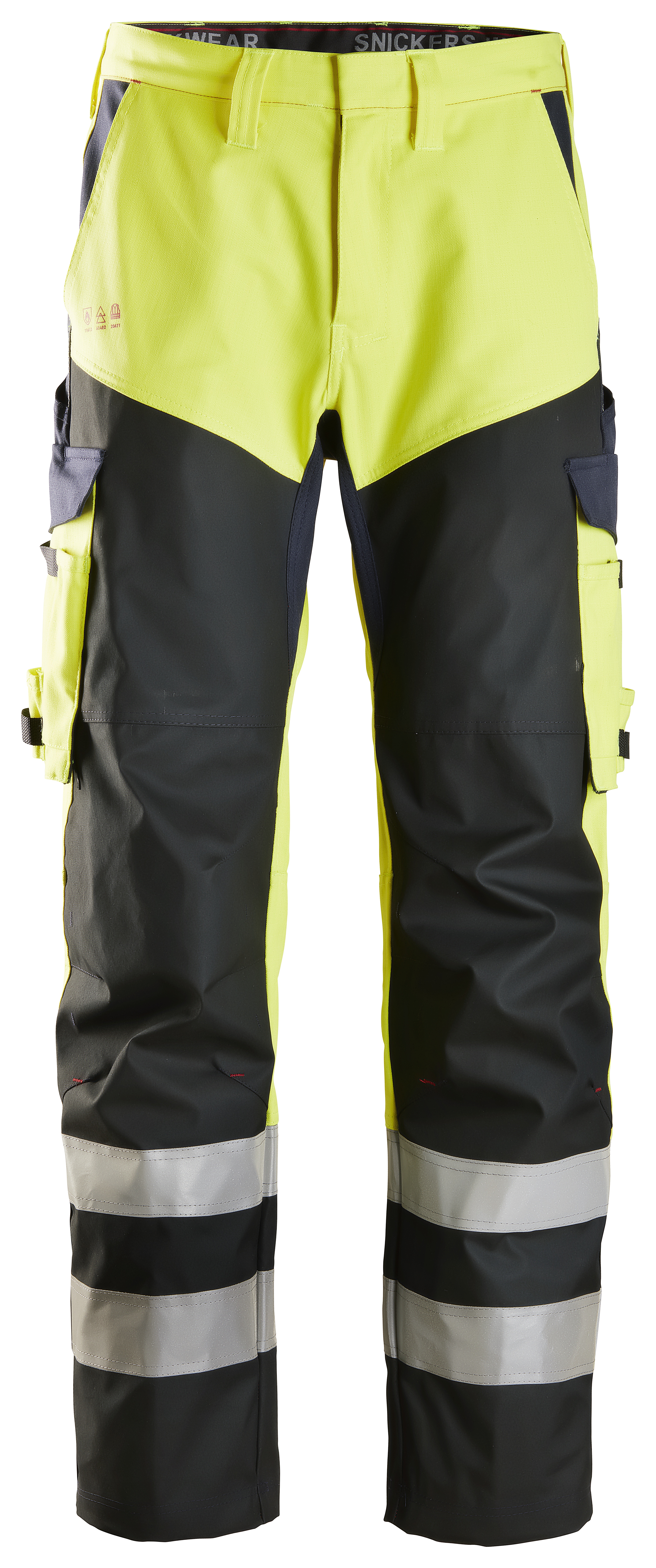 Snickers ProtecWork Hi-Vis Arbeitshose mit Schienbeinverstärkung, Klasse 1, EN 14404, 13034, 11611, 11612, 20471, IEC 61...