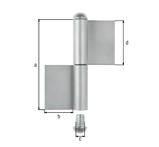 Alberts® Konstruktionsband Typ KO4,zweit.,VA,z.Anschweißen,Höhe 120mm