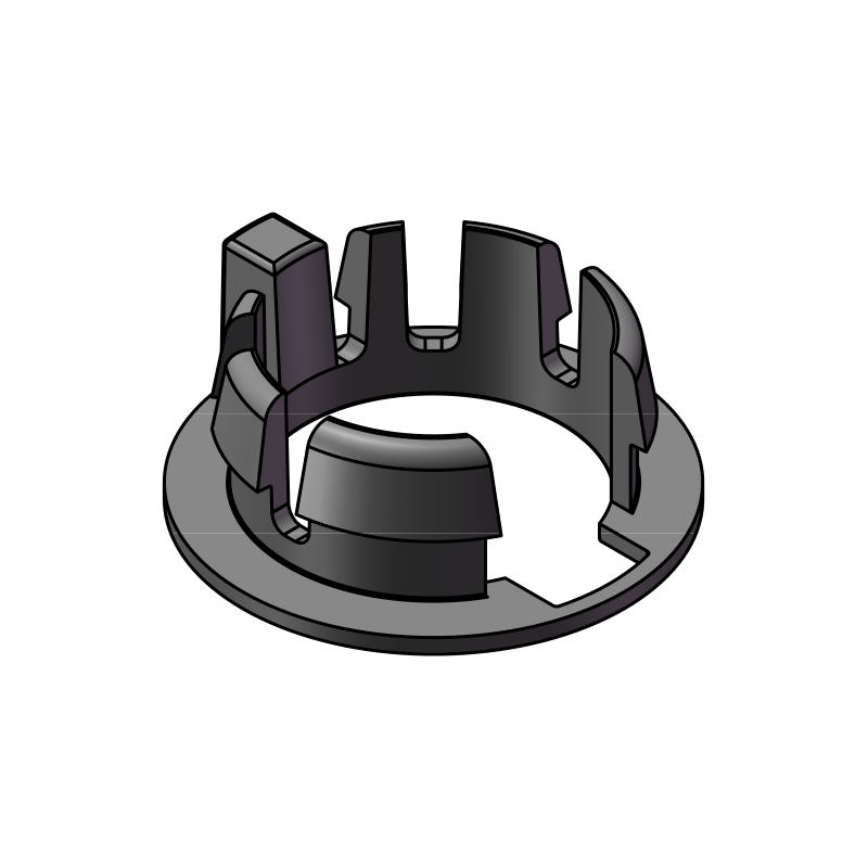 Griffwerk Drückerführung -POM - Graphitschwarz für PIATTA S SMART2LOCK-Montage