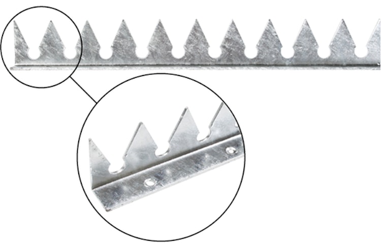 Alberts® Zackenleiste abgewinkelt,feuerv.z.Aufschrauben Länge 2000 mm Gesamthöhe 41 mm 