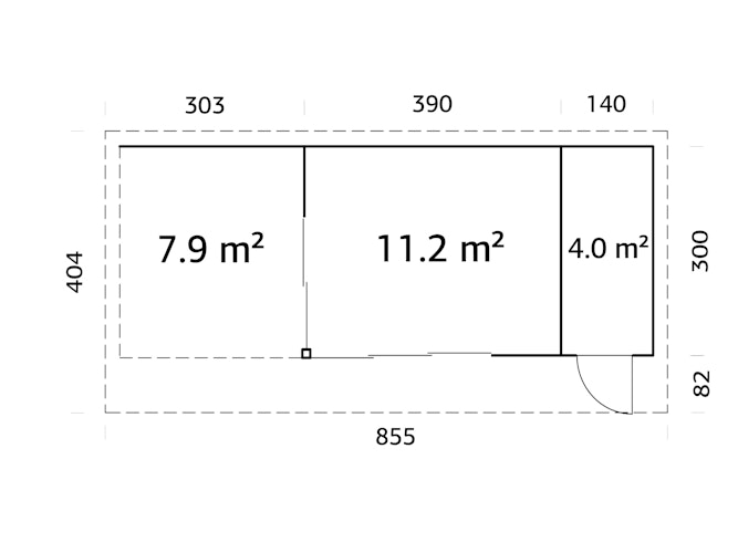 Palmako Gartenhaus Andrea 15,2 + 7,9 m² Slide Plus 44 mm