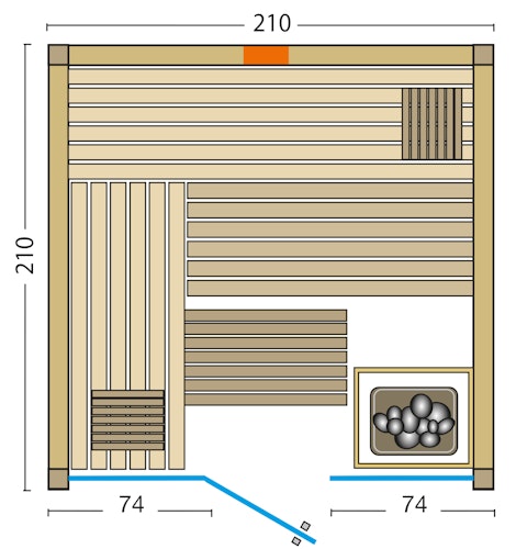 Abverkaufsmodell Infraworld Sauna Panorama Complete 208 Fichte - 75 mm Multifunktionssauna inkl. 5-teiligem gratis Zubehörset