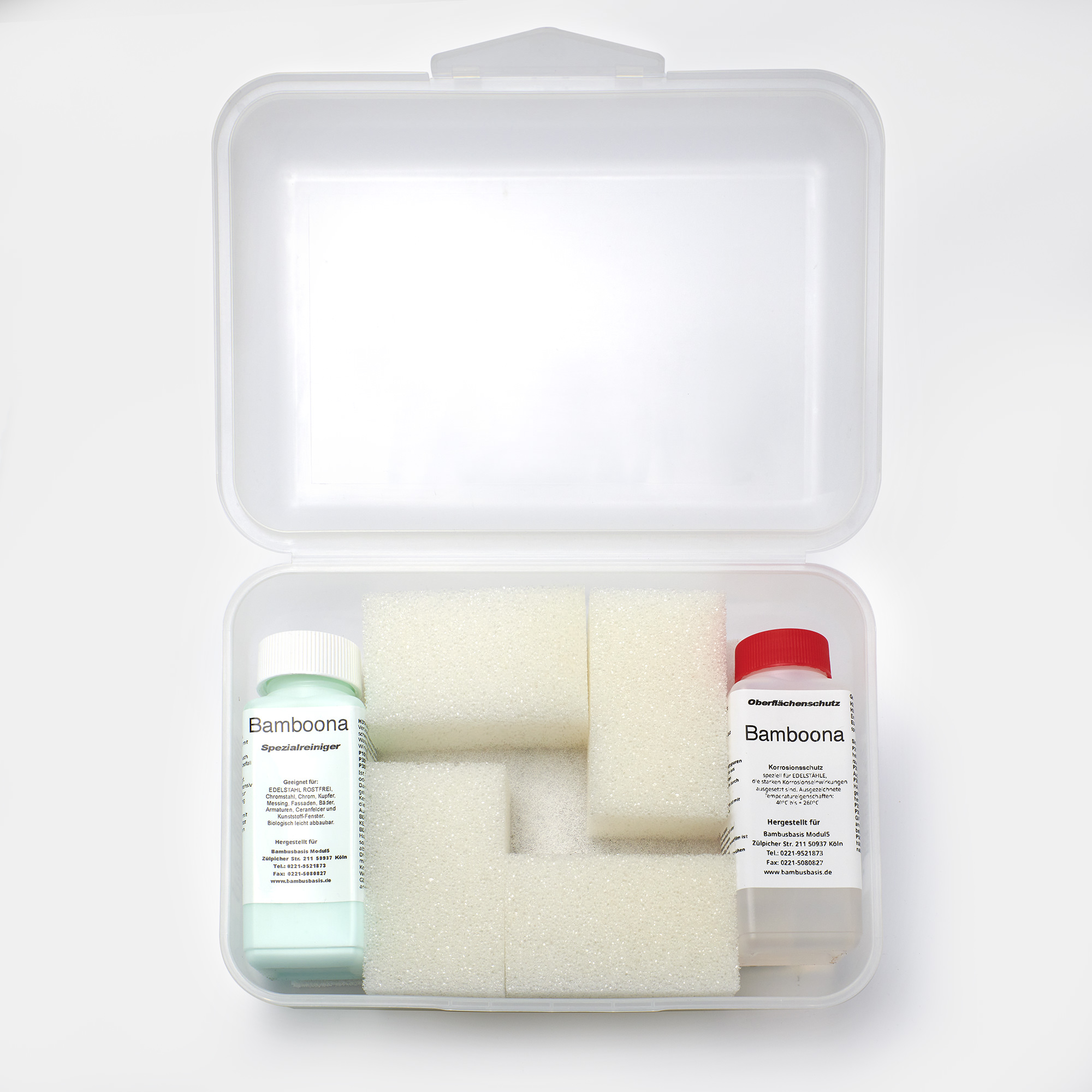 BambusBASIS Edelstahl Spezialreinigungs- und Pflege-Set „Bamboona“