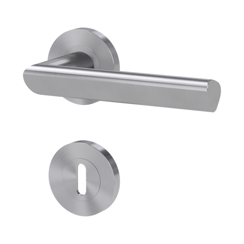 Griffwerk Türgriff TRI 134 - Schraubtechnik, rund, Edelstahl matt