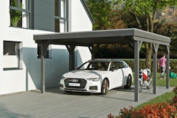 Skan Holz Grunewald - Flachdach Carport aus Leimholz Breite 427 cm