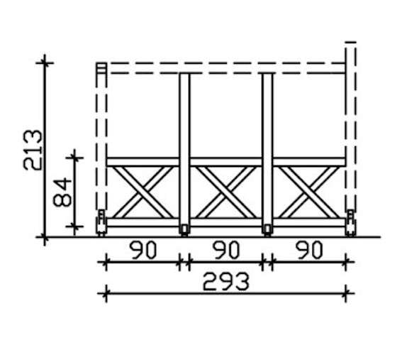 Skan Holz Andreaskreuz Seitenwände für freistehende Terrassenüberdachungen Leimholz