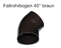 Fallrohrbogen 45° DN 60 braun (1 Stück) Fallrohrbogen 45° DN 60 braun (1 Stück)Zubehörbild