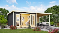 Karibu Premium Gartenhaus Radeburg 2 - 40 mm (Homeoffice-Gartenhaus)