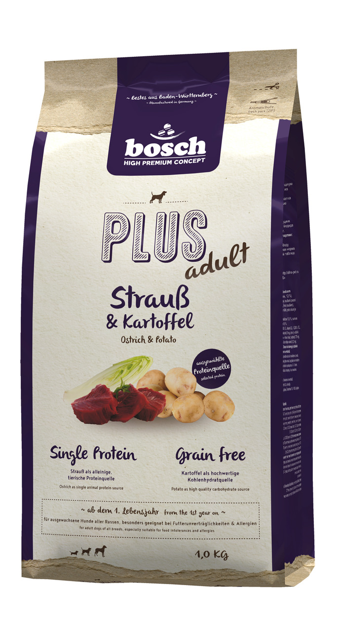 bosch Plus Adult Strauß & Kartoffel Hundetrockenfutter