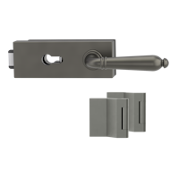 Griffwerk PURISTO S -Kaschmirgrau Ganzglastürbeschlagset -3-teiliger Bandsatz -mit Griff CAROLA Schraubt. -KGR -PZ