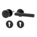 Vorschaubild GRIFFWERK Wechselgarnitur LUCIA PROF Schraubtechnik GK3 Rosetten rund Knopf R2 Graphitschwarz R
