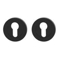 Griffwerk Rosettenpaar rund GK4 -Graphitschwarz Schraubt. -PZ