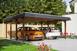 Skan Holz Spreewald - Walmdach Doppelcarport Breite 585 cm