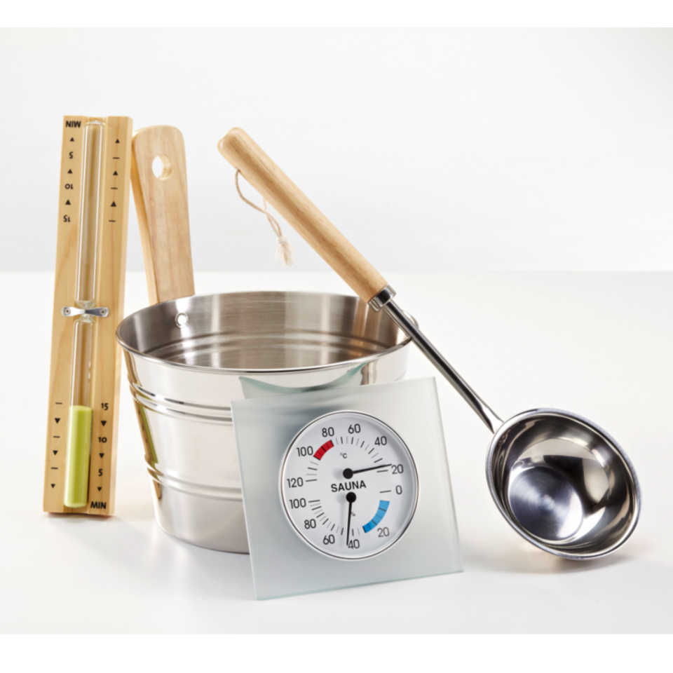 Infraworld Saunaset Edelstahl 4-teilig