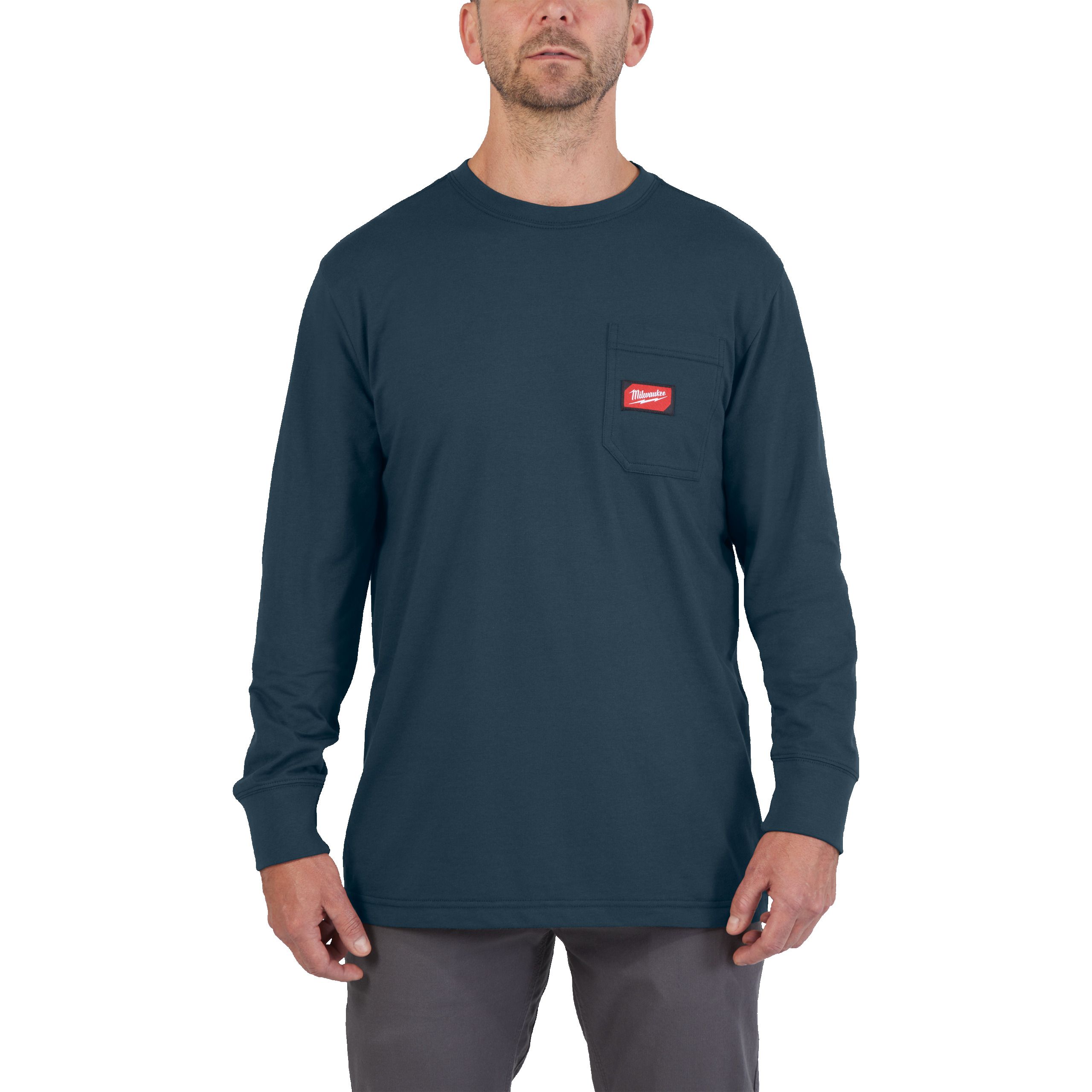 Milwaukee WTLSBLU-XL Arbeits-Langarm-Shirt blau mit UV-Schutz 4932493046