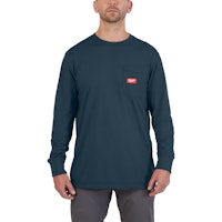 Milwaukee WTLSBLU-XXL Arbeits-Langarm-Shirt blau mit UV-Schutz 4932493047