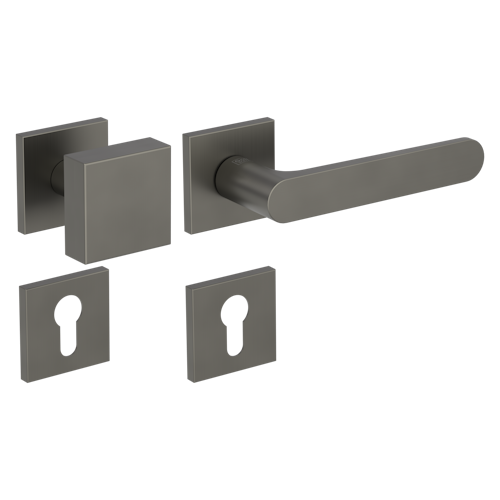 Griffwerk Wechselgarnitur VAYA 291 AVUS fast2fix Fast2Fix  Rosetten eckig Knopf SQUARE Kaschmirgrau R