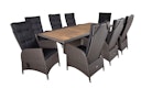 Vorschaubild Garden Pleasure Gartenmöbel Set BRAGA 02, Tisch 220 x 100 + 8 Sessel, Polyrattan / Akazie / Kissen 100 % Polyester