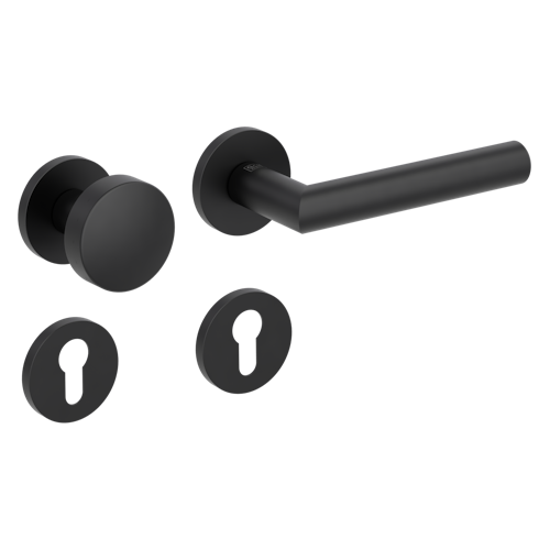 Griffwerk Wechselgarnitur VAYA 128 LUCIA fast2fix Fast2Fix GK3 Rosetten rund Knopf R2 Graphitschwarz R