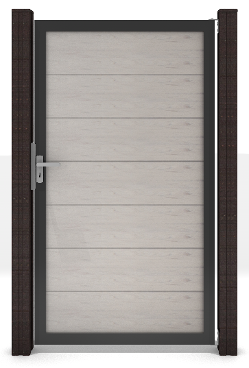 GroJa Solid Grande Tor Standard 1-flügelig mit Anthrazitrahmen Bi-Color Sand