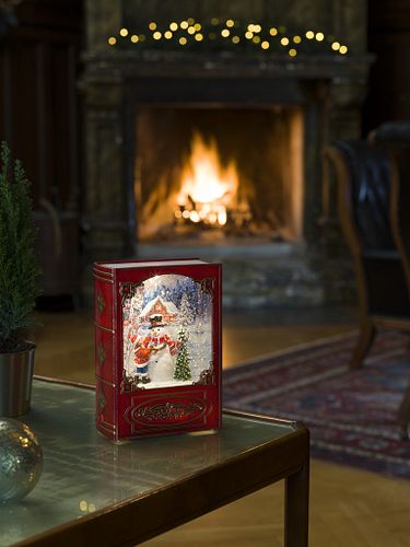 Konstsmide LED Wasserlaterne rot Buch Schneemann