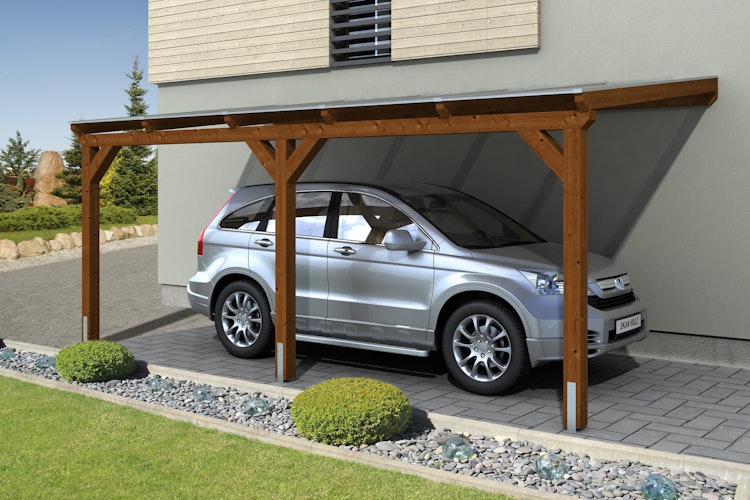 Skan Holz Wandanbau-Carport Vogtland 300 x 541 cm