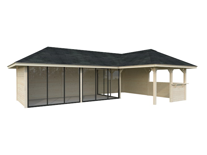 Palmako Pavillon Bianca 33,2 m² Set 520 Slide Plus mit Isolierglas-Schiebetüren