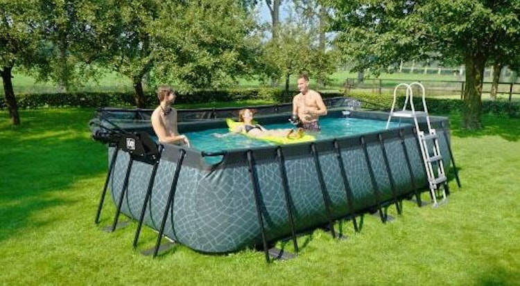 Exit rechteckiger Rahmenpool mit Sandfilteranlage, Wärmepumpe und Sonnendach 540 x 250 cm (Höhe 122cm)