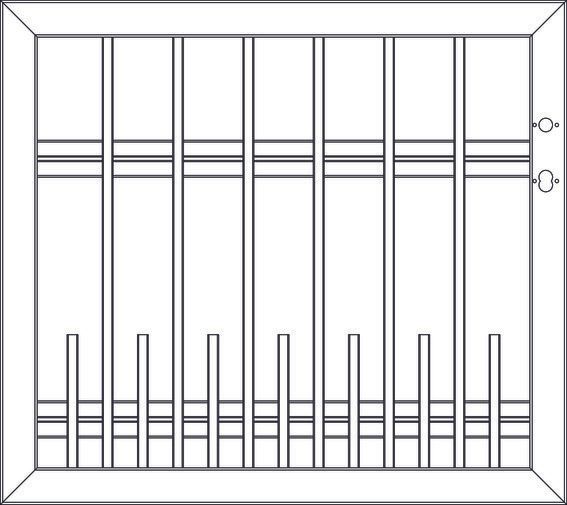 OSMO- ALU-Fence Square Vorgartenzaun Einzeltor