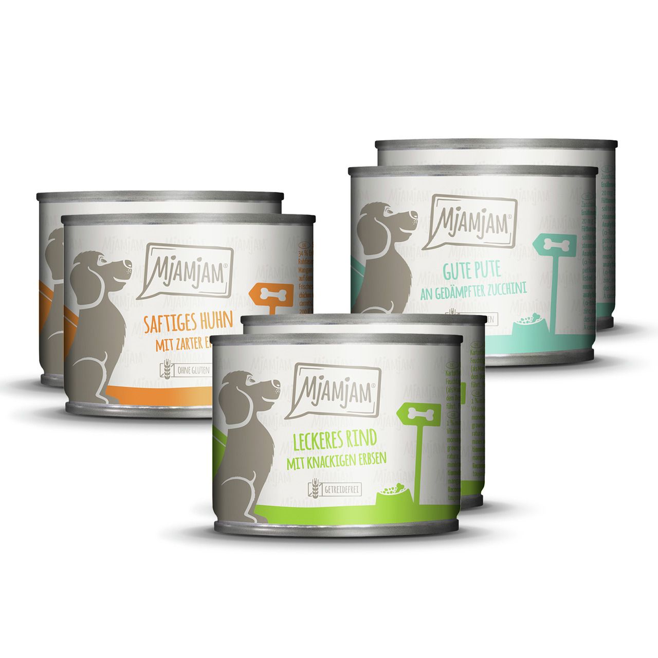MJAMJAM Mixpaket 6 x 200g Dose Hundenassfutter