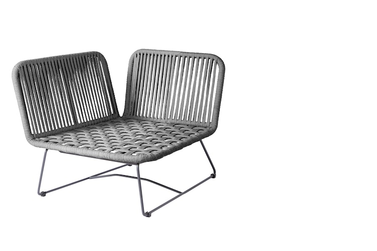 Diamond Garden Lounge Eckmodul MILOS, Edelstahl Dunkelgrau / Rope / Sunproof (100 % Polypropylen)