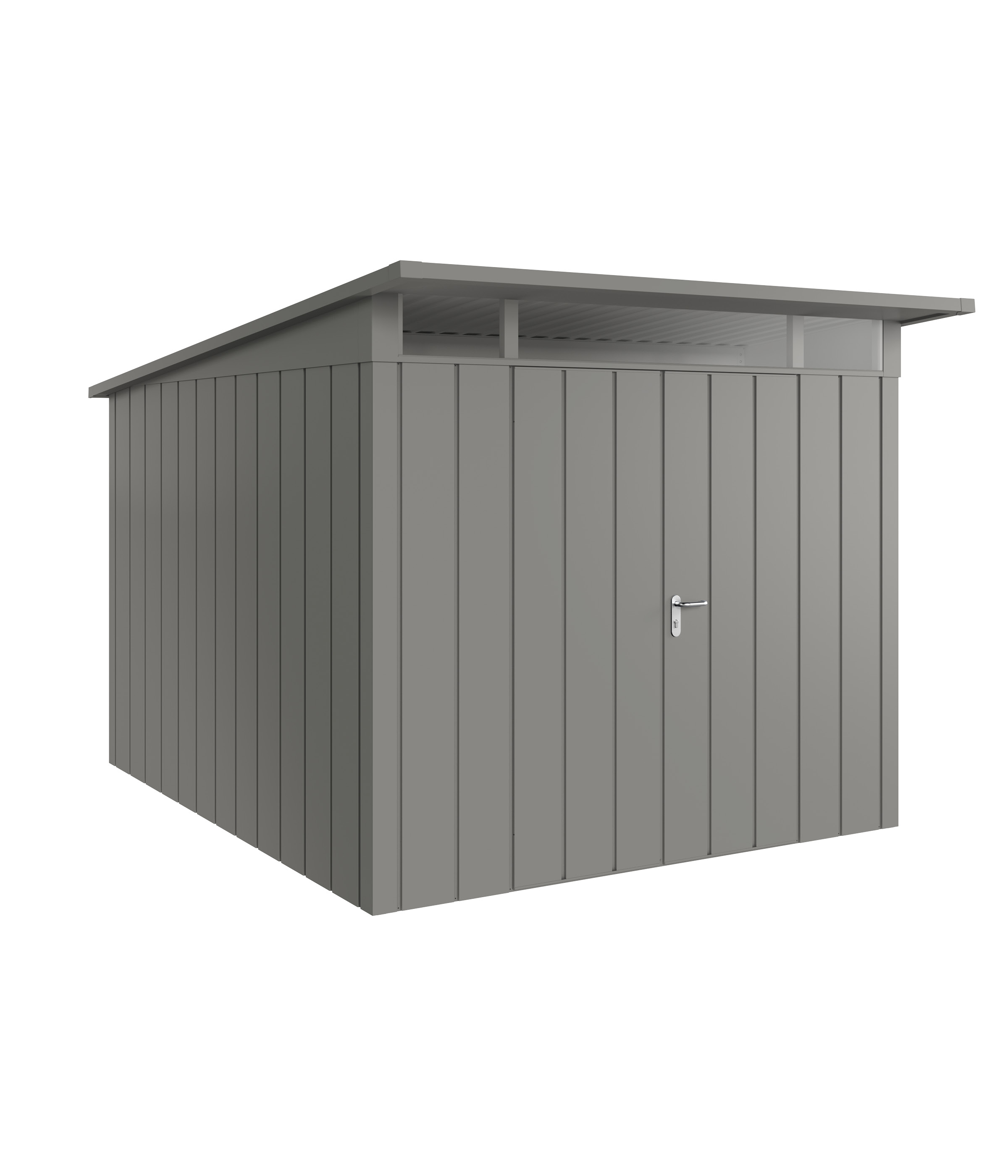 Hörmann Metall-Gerätehaus Juno JPD mit Pultdach B 262 x T 310 cm (JPD 11) Motiv Modern (mit schmalen Lamellen) Doppeltür...