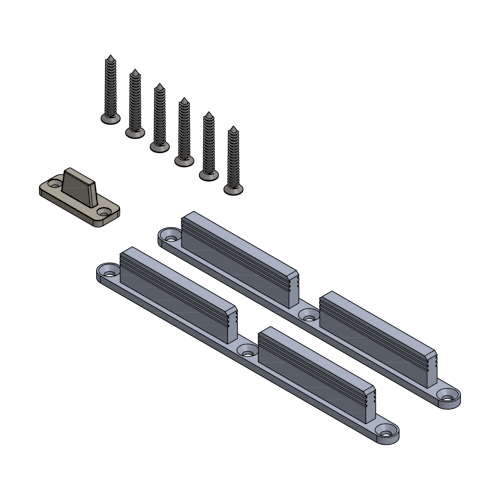 Griffwerk Zubehör-Set 50 - Holztür -Alu EV1 2 H-Adapter + Schrauben, Bodenführung Typ H