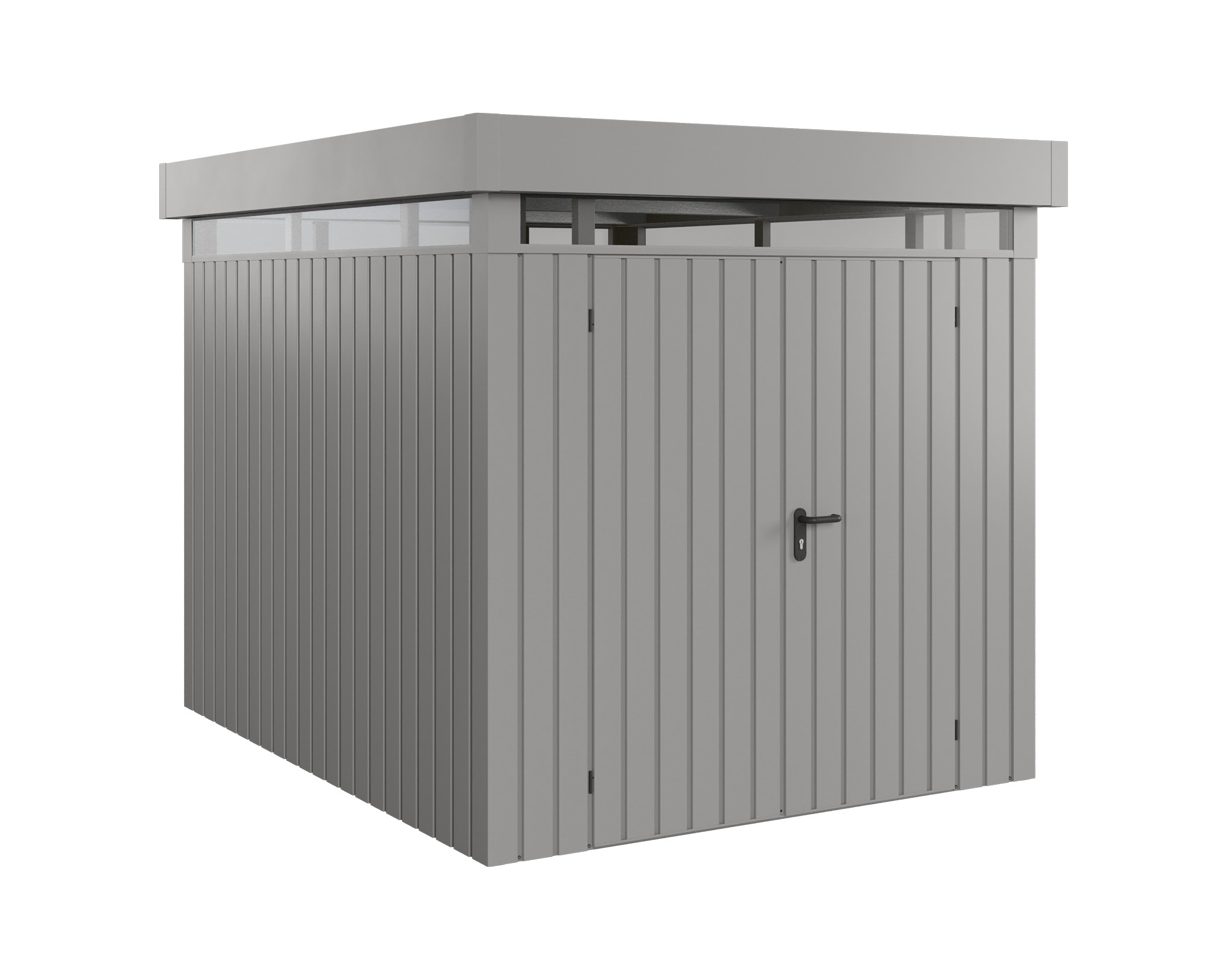 Hörmann Metall-Gerätehaus EcoStar EuroLine EFD mit Flachdach B 214 x T 262 cm (EFD 6) mit Lichtband, Motiv Modern (mit s...