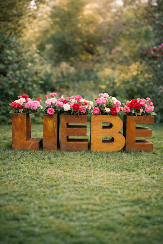 Badeko Schriftzug „LIEBE“ zum Beflanzen in Edelrostoptik