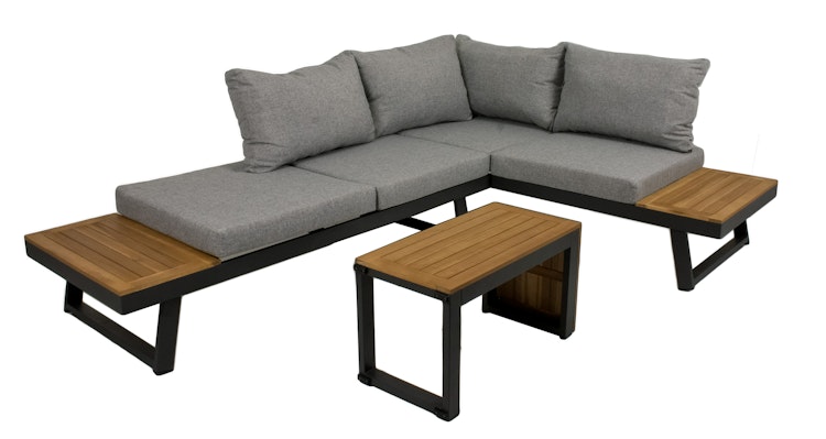 Garden Pleasure Lounge Set FELICE, Aluminium / Akazie / Kissen 100 % Polyester