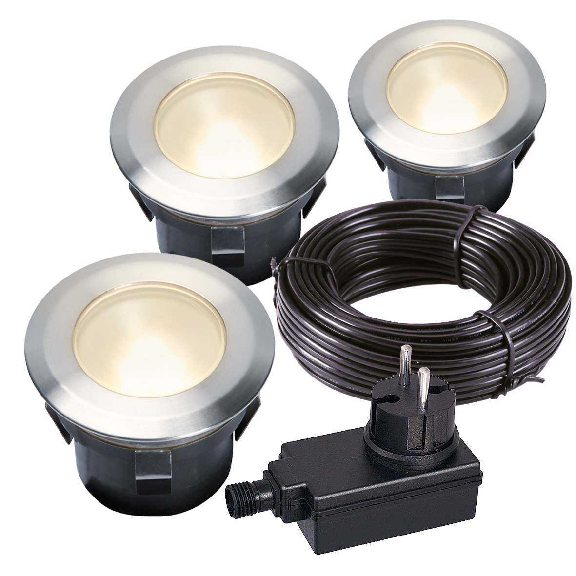 Garden Lights Bodeneinbauleuchte Larch 3er Set
