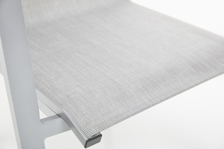 Kettler Stapelsessel RASMUS mit hoher Rückenlehne, Aluminium Silber / Outdoorgewebe Hellgrau - Sonderaktion