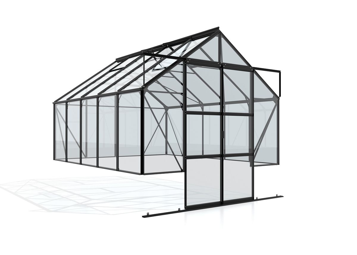 Vitavia Gewächshaus Cassandra 8300 inkl. 4 Dachfenstern - 8,3 m² schwarz