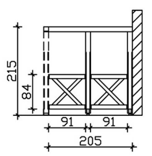 Skan Holz Andreaskreuz-Seitenwand für Terrassenüberdachung Douglasie