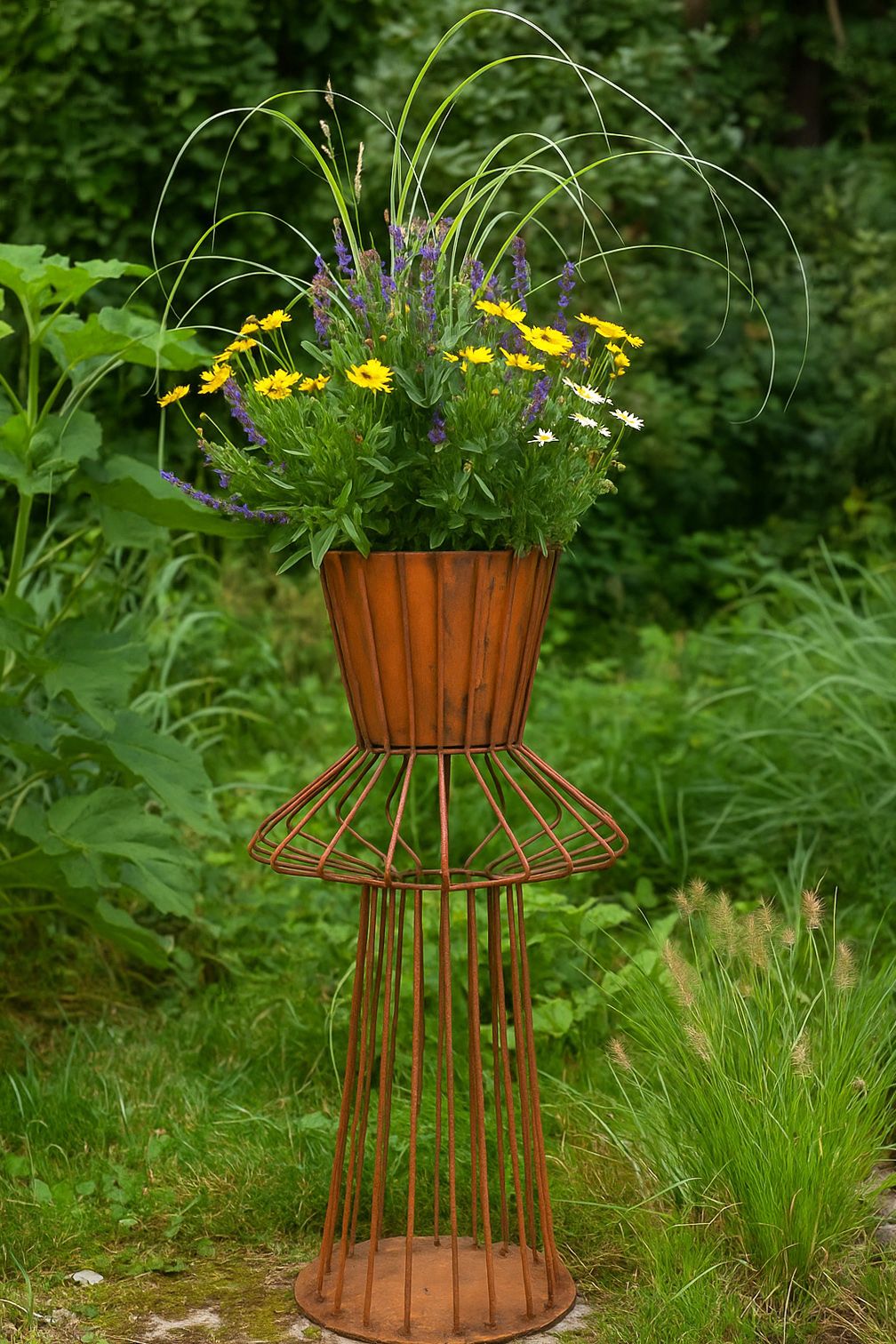 Badeko Vase München inkl. Schale in Edelrostoptik