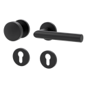 Vorschaubild Griffwerk Wechselgarnitur VAYA 128 LUCIA fast2fix Fast2Fix GK3 Rosetten rund Knopf R2 Graphitschwarz R