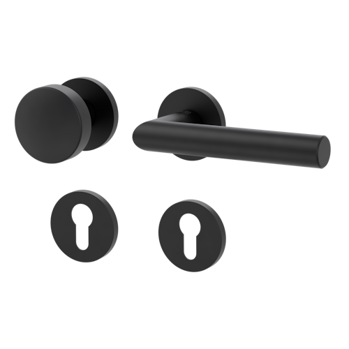 Griffwerk Wechselgarnitur VAYA 128 LUCIA fast2fix Fast2Fix GK3 Rosetten rund Knopf R2 Graphitschwarz R