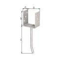 Alberts® Edelstahl U-Pfostenträger 104x60x4mm Betonanker Rundstahl für verschiedene Pfostenstärken