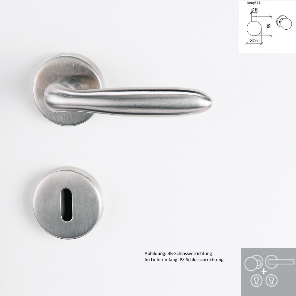 Griffwerk Wechselgarnitur   Veronica   - Edelstahl matt - Rechts