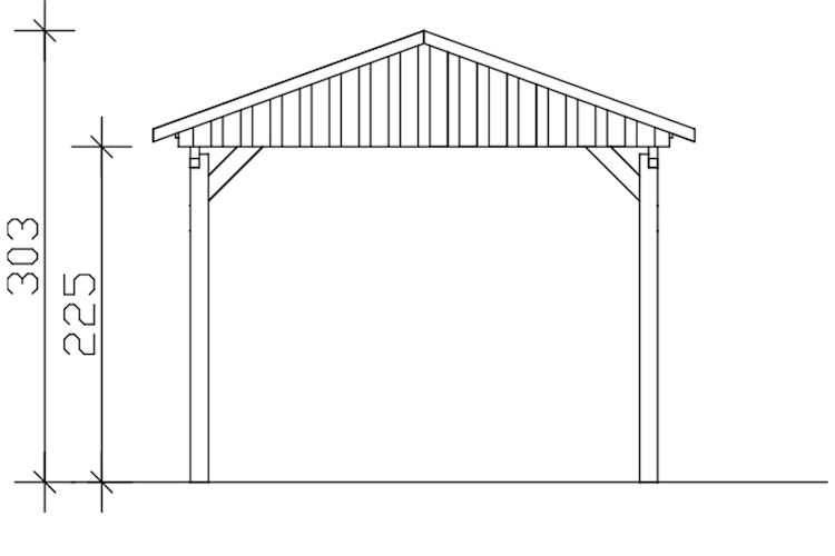 Skan Holz Fichtelberg - Satteldach Einzelcarport Breite 317 cm