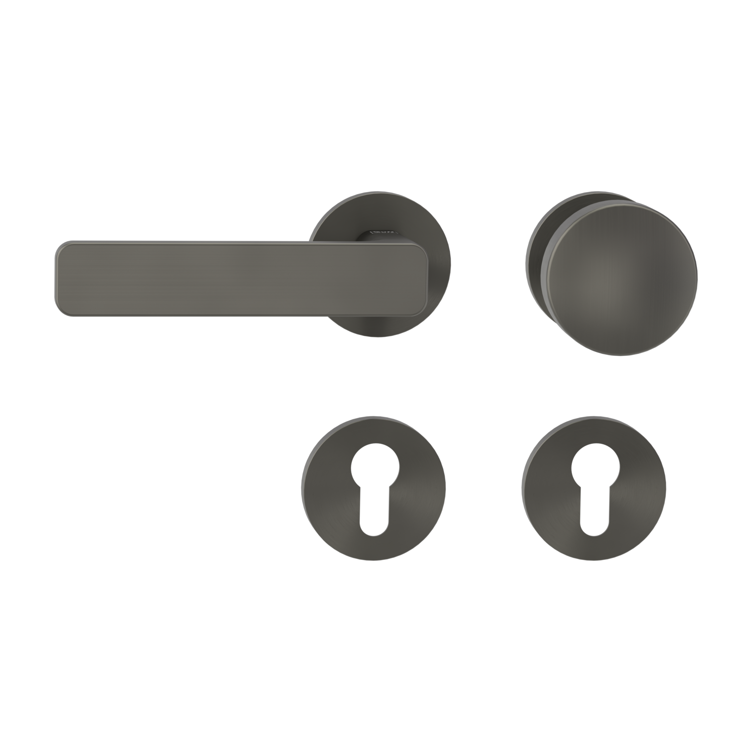 Griffwerk Wechselgarnitur VAYA 265 MINIMAL MODERN fast2fix Fast2Fix Rosetten rund  Knopf R2 Kaschmirgrau L